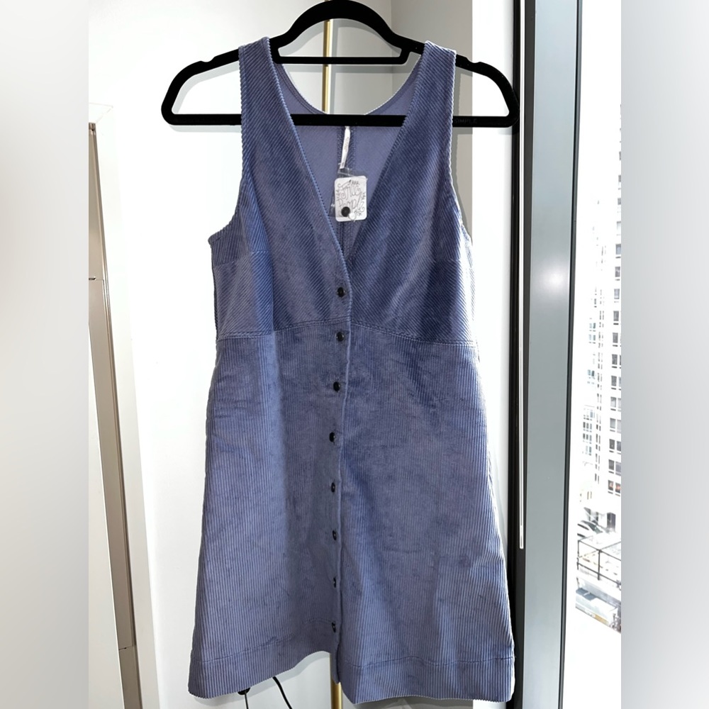 Corduroy-style button up dress